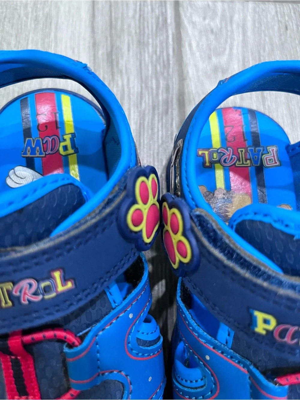 Paw Patrol Navy and Bright Blue Kids' Closed-Toe Sandals with Red Accents
